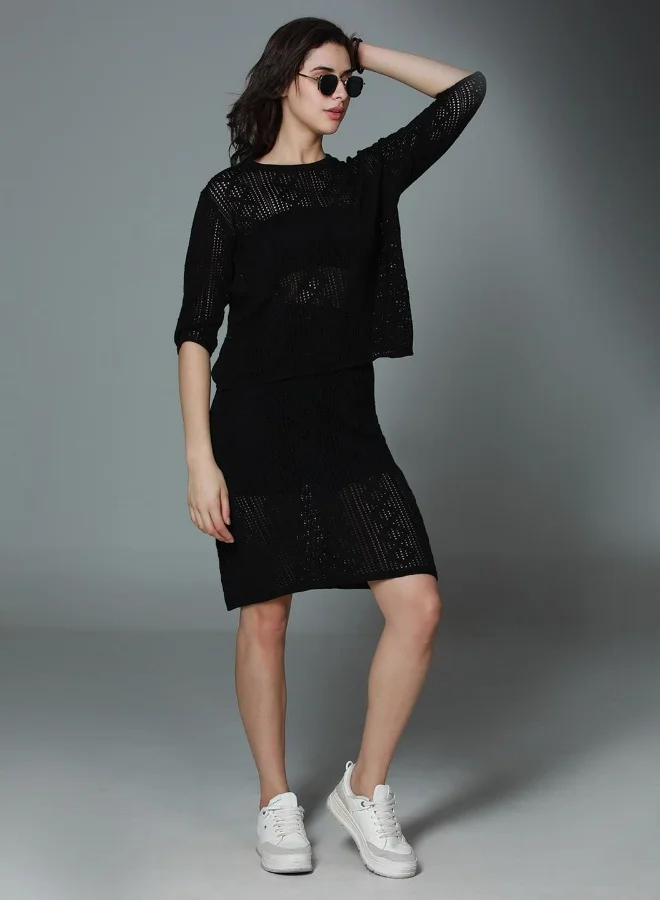 Women's Regular Fit Co-ord Black