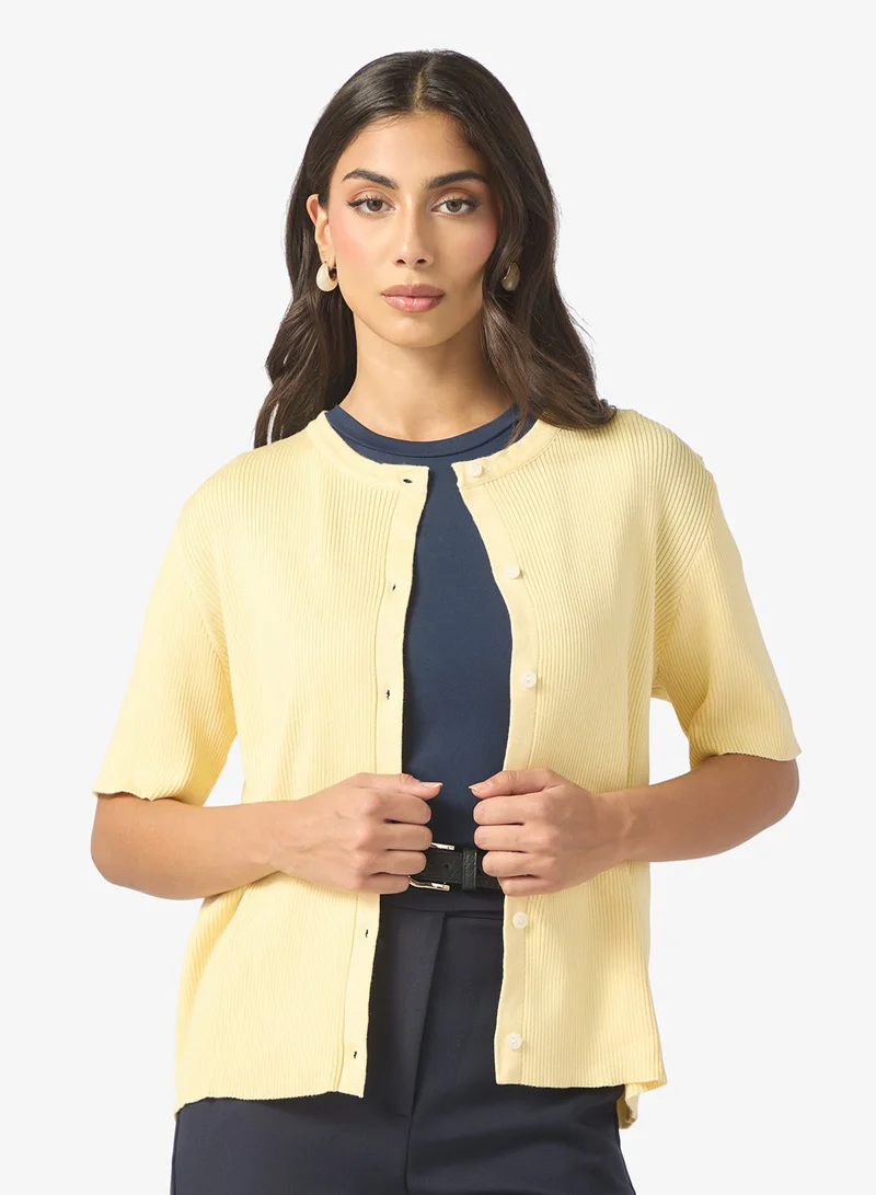 Melange Cardigan Yellow