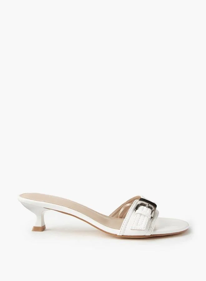Flora Bella Women's Kitten Heel Sandals White