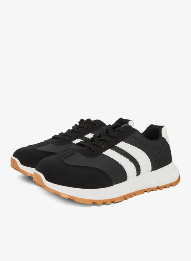 Striped Lace-Up Sneakers Black – image 2