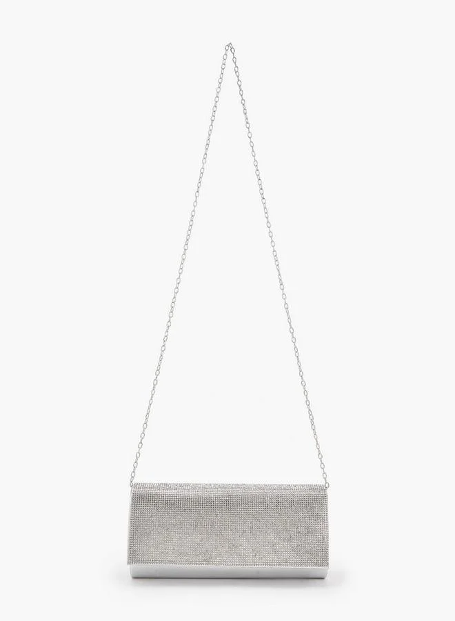 Embellished Clutch With Chain Strap