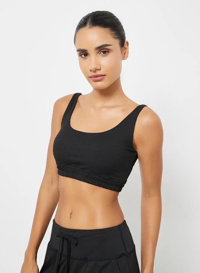 Ribbed Small Underband Sports Bra Black