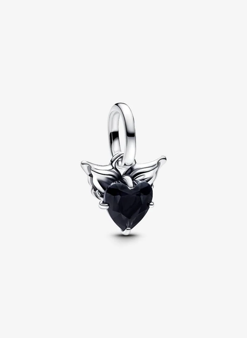 Sterling Silver Winged Heart Charm Silver