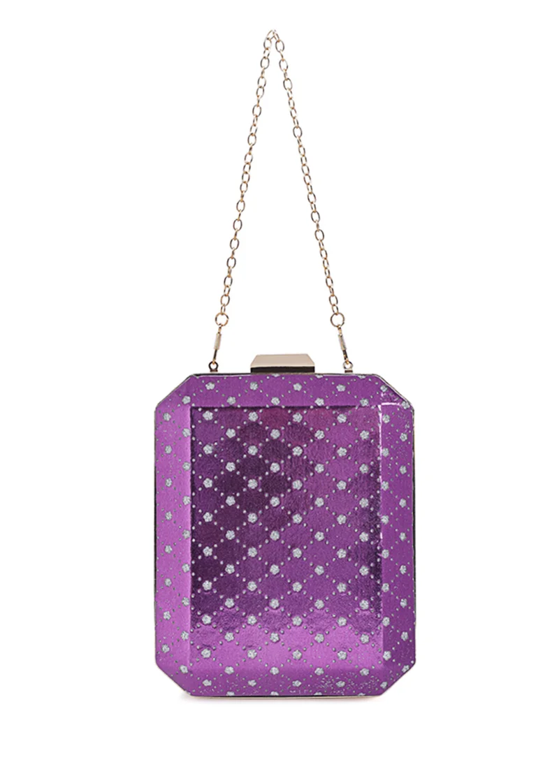 Metallic Cut Out Clutch Pink