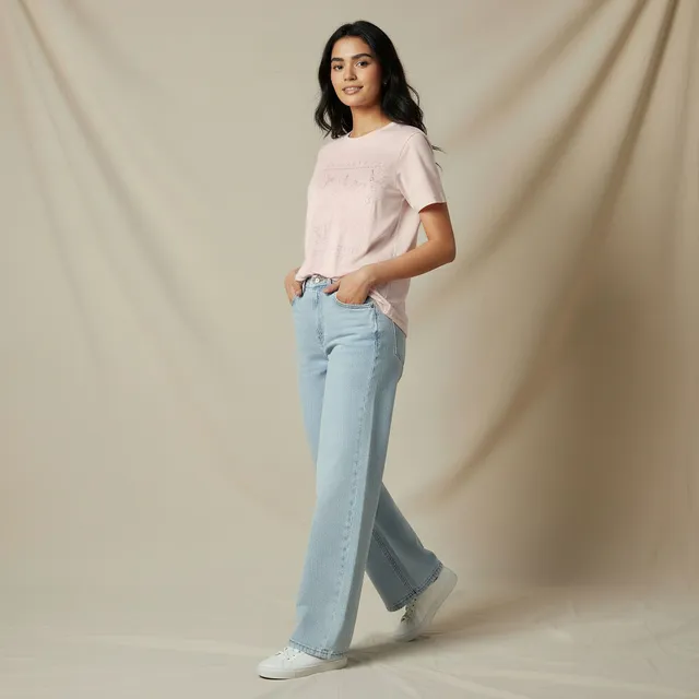تي شيرت من القطن بقصة عادية مطرزة من Lee Cooper – صورة 2