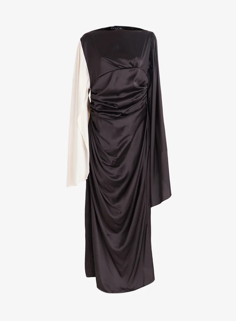 Plus Size Cape Sleeve Draped Dress