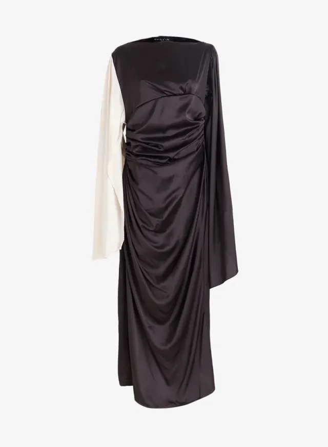 Plus Size Cape Sleeve Draped Dress