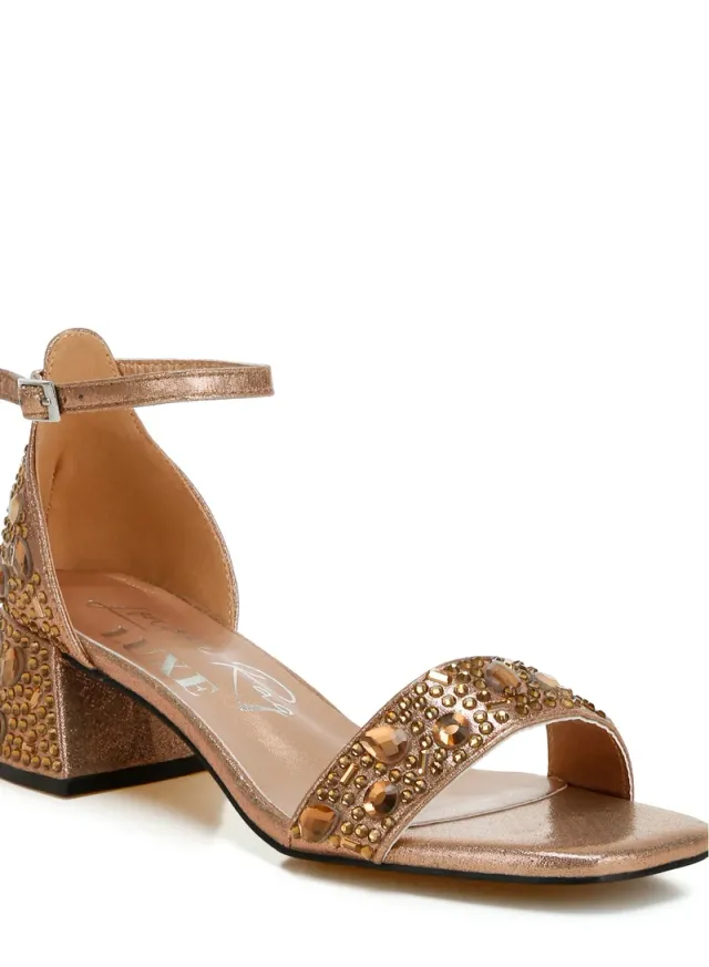 Rhinestone Shimmer Sandals Bronze – image 5