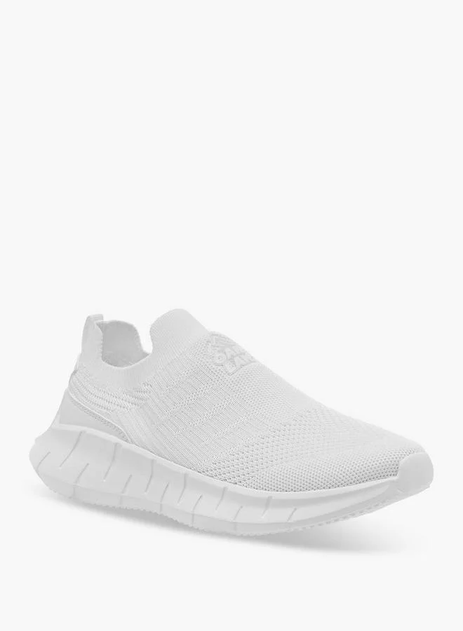 Women's Logo Print Slip-On Sports Shoes White