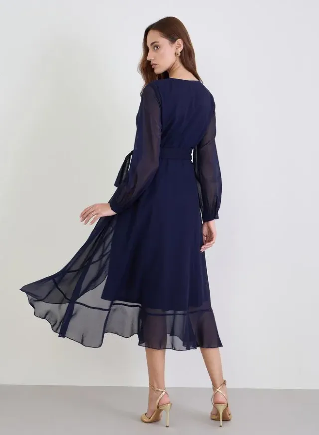 Long Sleeve Wrap Maxi Dress – image 4