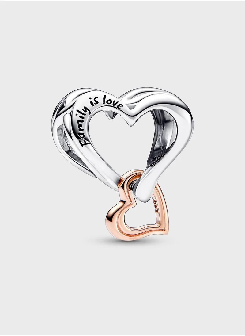 Openwork Heart Charm Bracelet Rose Gold
