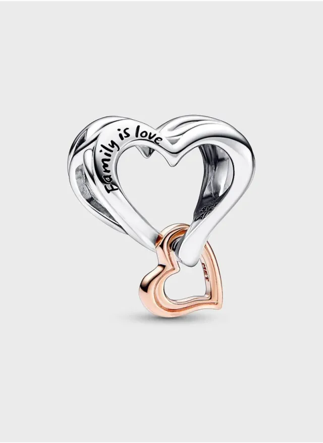 Openwork Heart Charm Bracelet Rose Gold