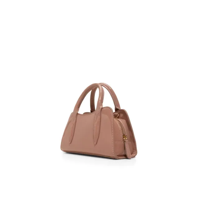 Small Structured Top-Handle Bag, Rose, Synthetic, Zip Closure – image 2