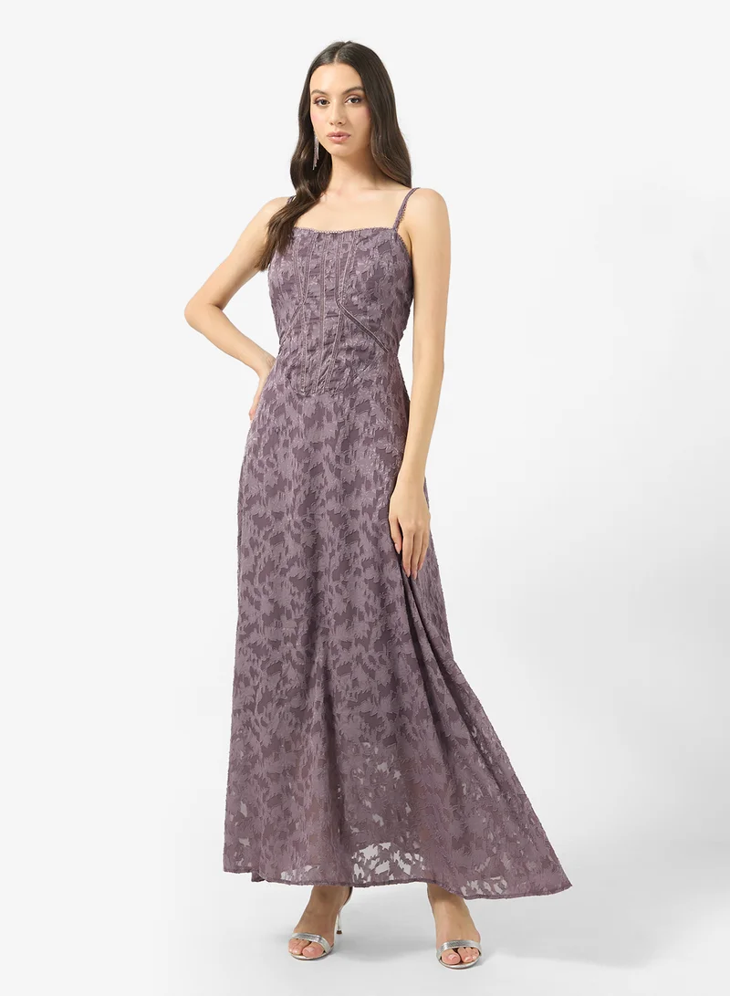Lace Corset A-Line Dress Mauve