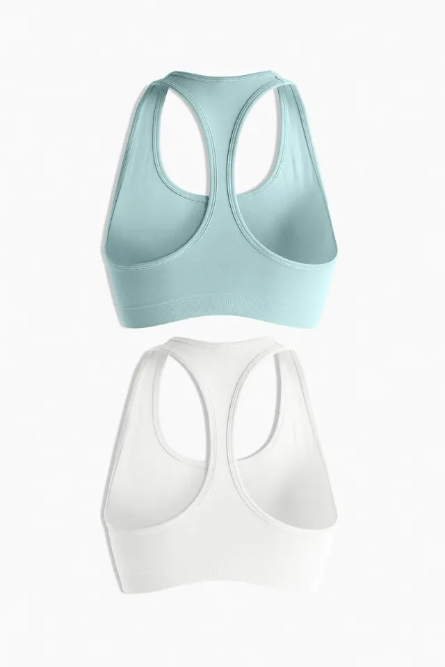 2-Pack DryMove™ Seamless Sports Bras Light Blue – image 2