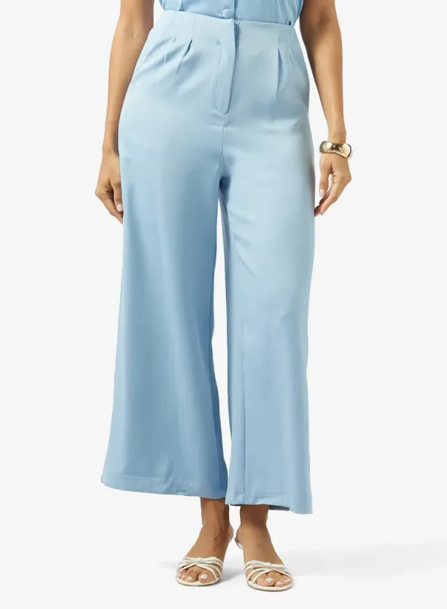 Blue V-Neck Sleeveless Jumpsuit with Button Closure – image 4