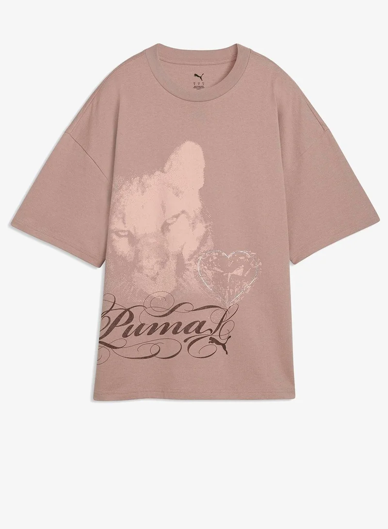 Streetglam Boxy Graphic T-Shirt Rosewood