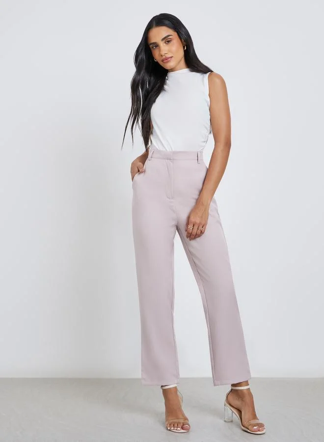 Styli Tailored Skinny Trousers Lilac