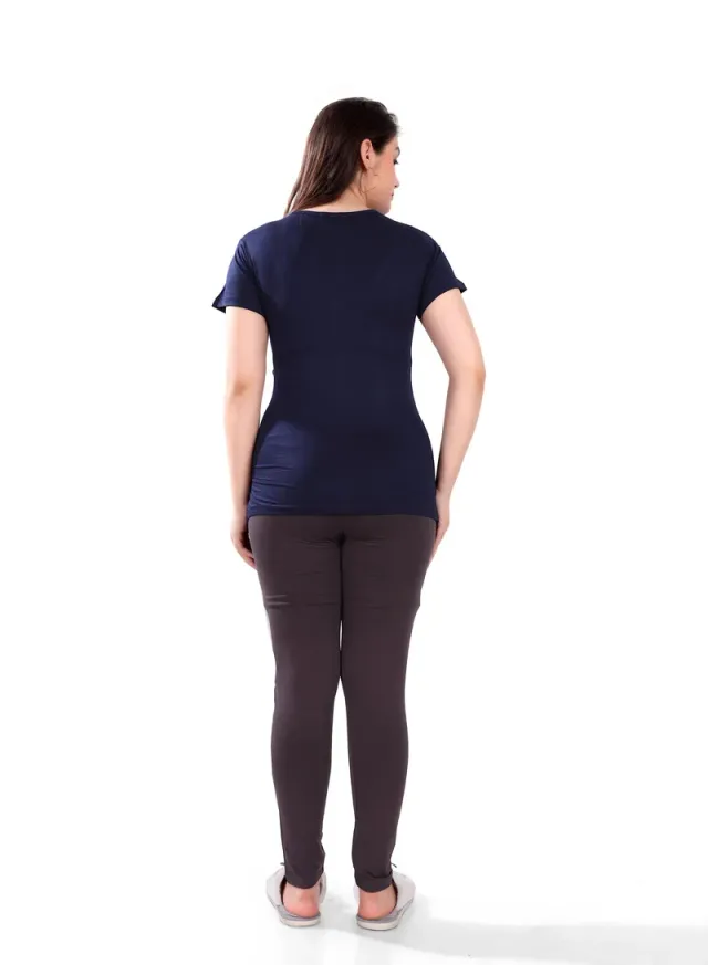 Maternity & Nursing Pull-On Top Blue – image 3