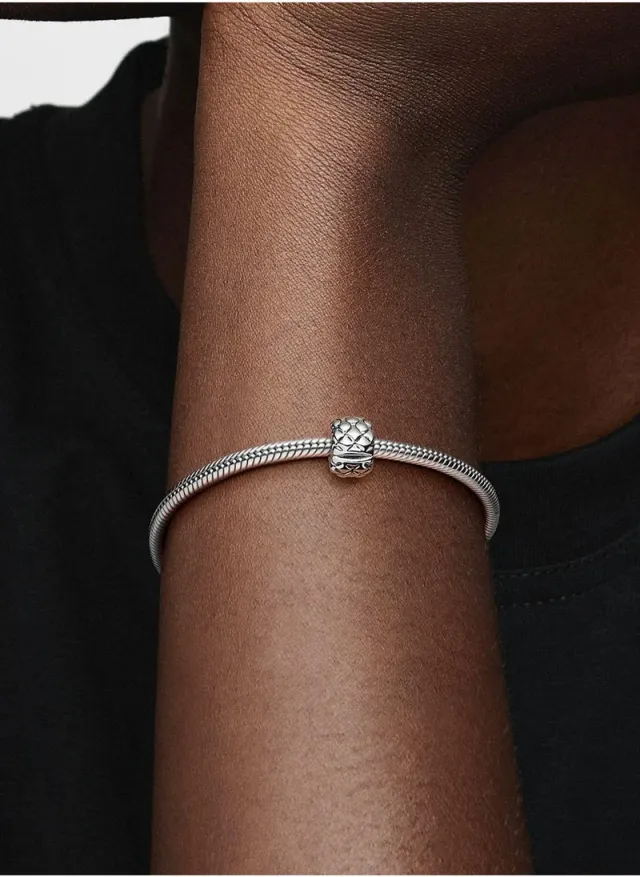Sterling Silver Clip Charm with Cubic Zirconia Sparkling Row Design – image 4