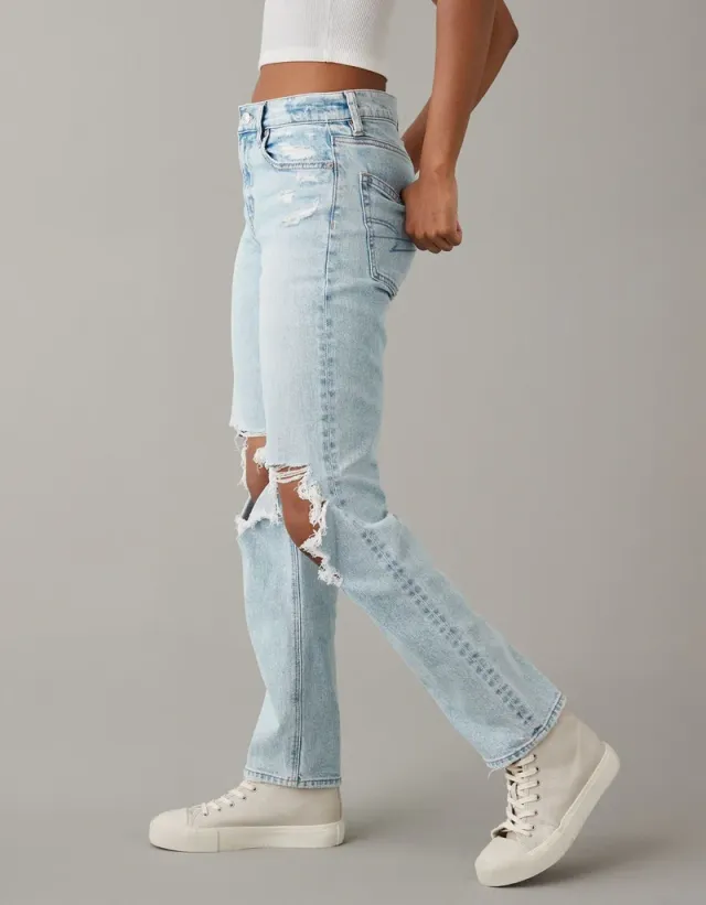 AE Super High-Waist Ripped Straight Jean – image 3