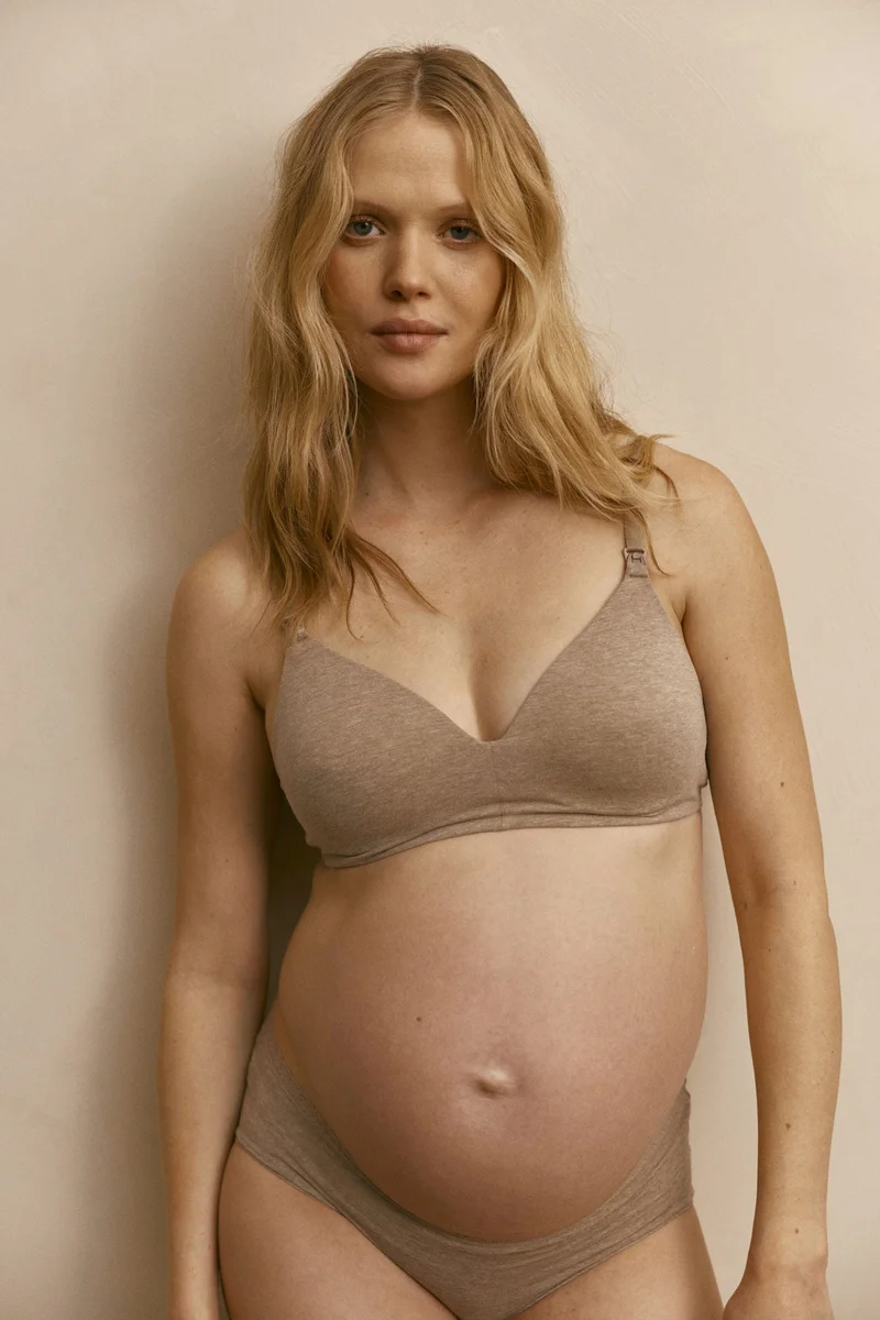 MAMA 2-Pack Padded Cotton Nursing Bras - Rosewood
