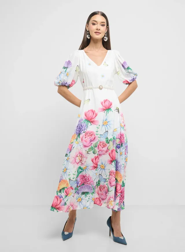 Floral Print Midi Dress