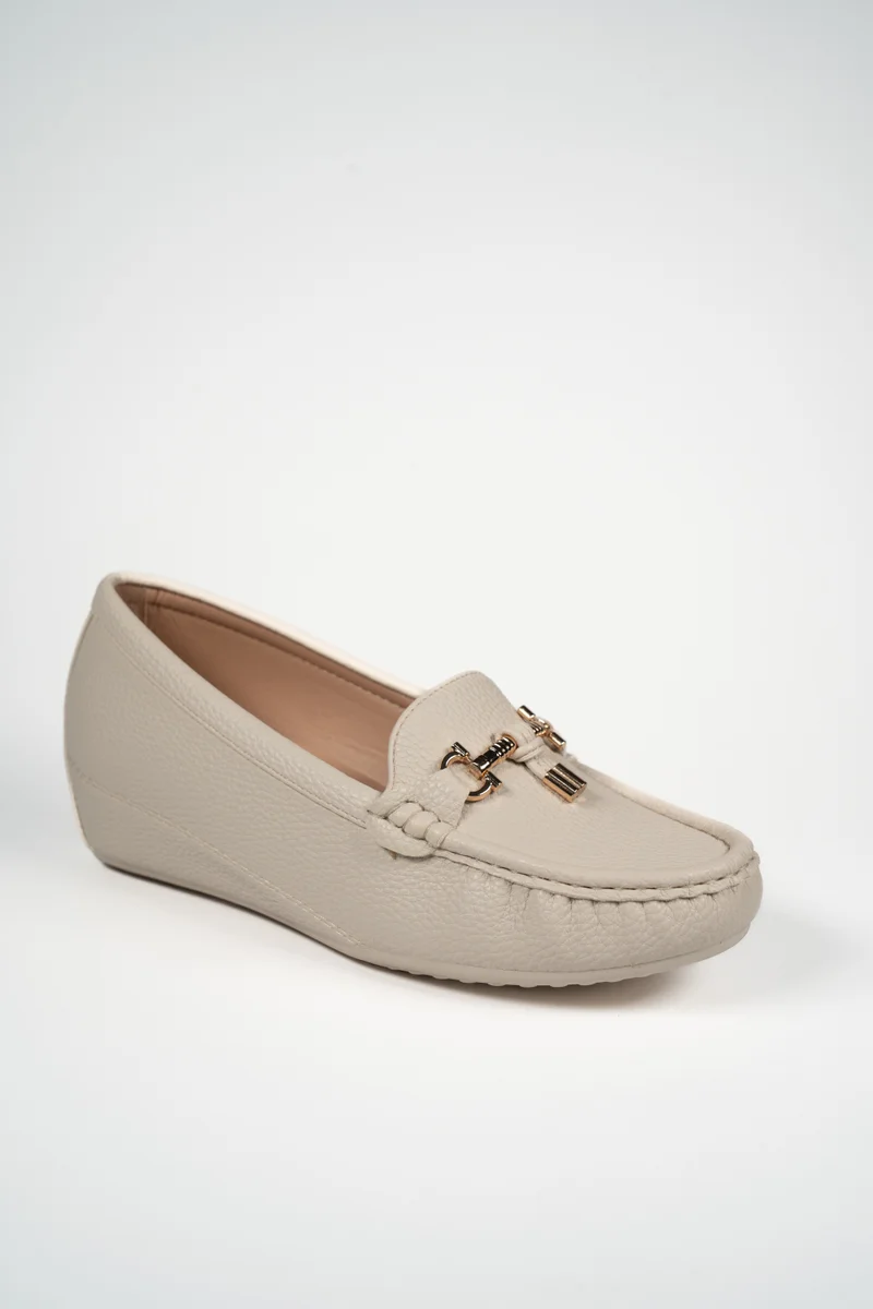Geoomnii Women's Slip-On Ballet Flats Pastel Gray