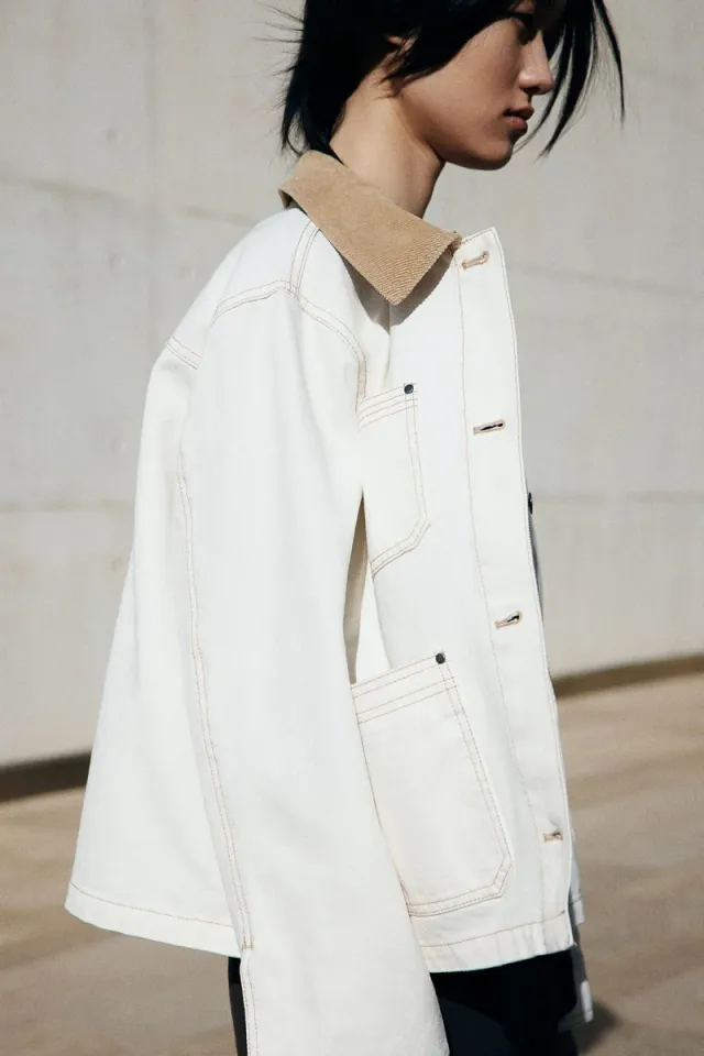 Corduroy Collar Denim Jacket – image 4