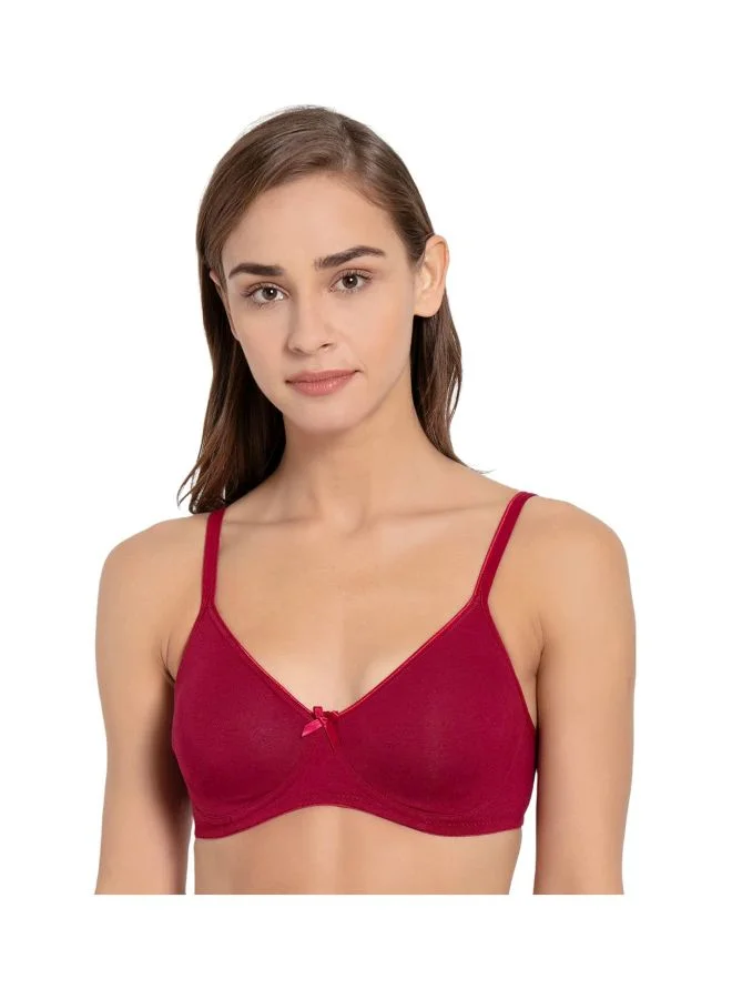 1722 Women's Cotton Wire-free Non-Padded Everyday Bra Burgundy