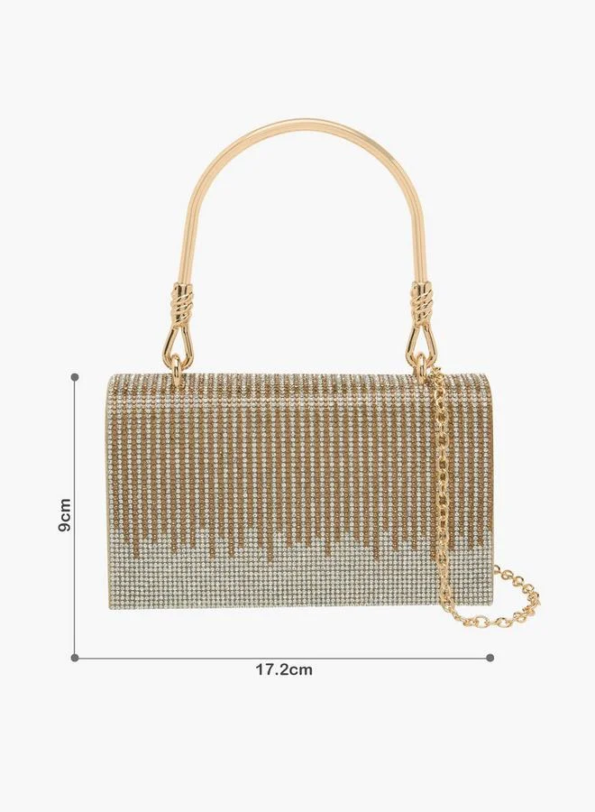 Rhinestone Embellished Clutch With Button Closure Ramadan Collections