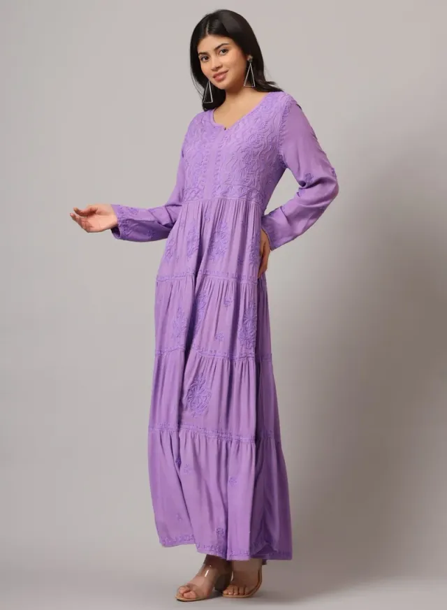 Turquoise Cotton Embroidered Jalabiya for Women - Plus Size – image 3