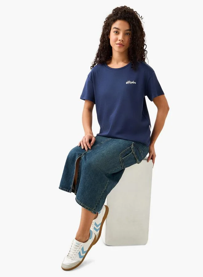 تيشيرت قطني مطبوع Lee Cooper أزرق