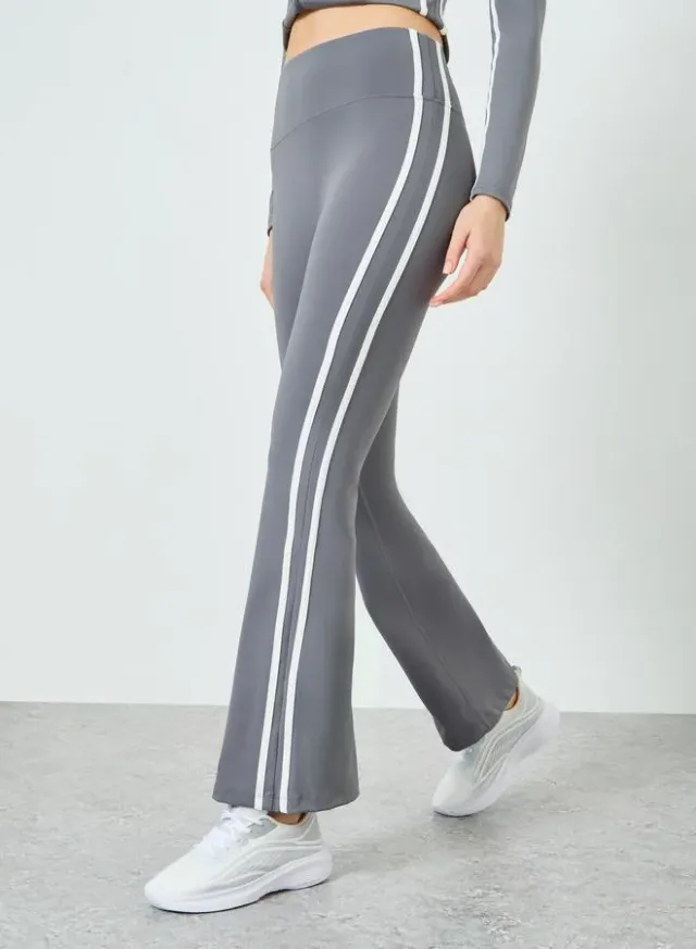 Contrast Stripe Jacket & Leggings Set Grey – image 4