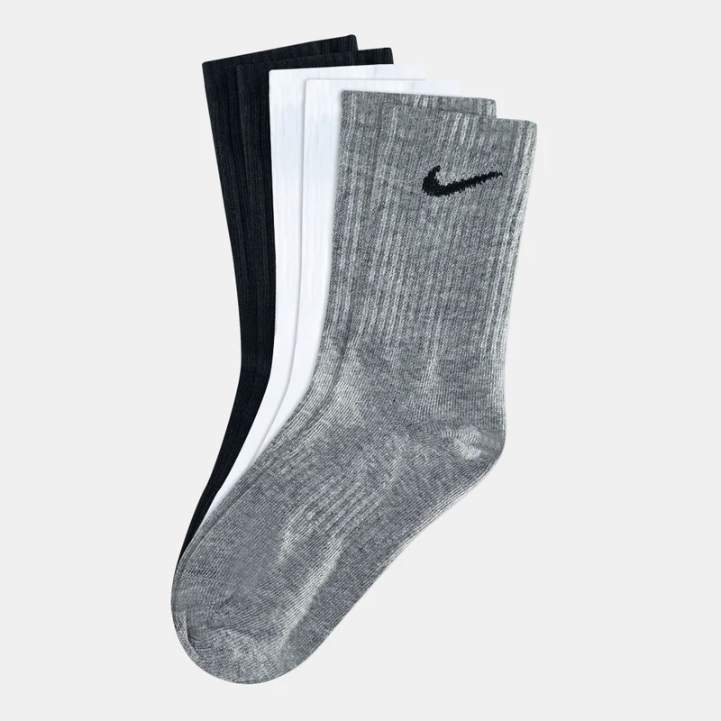 Men's Lightweight Training Crew Socks (3-Pack) Grey