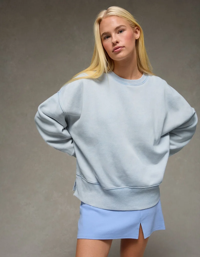 AE Everyday Luxe Oversized Sweatshirt Light Blue