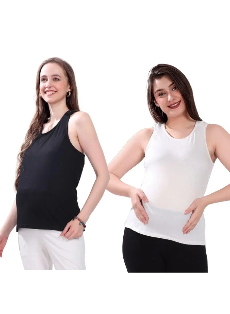 2-Pack Maternity Nursing Tank Top Black