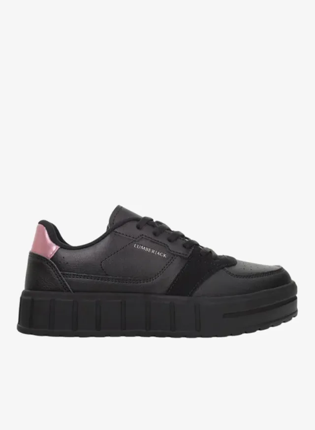 Women's Panelled Lace-Up Sneakers Black