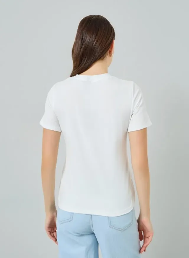 Floral Graphic Print T-Shirt White – image 4