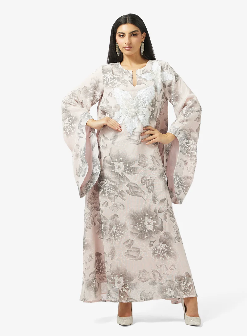 Printed Kaftan Pink