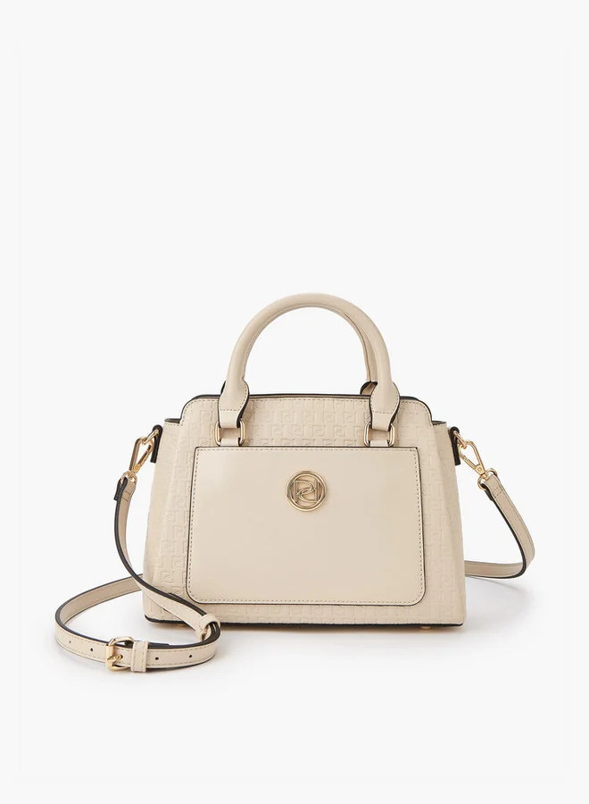 Monogram Embossed Zip Tote Bag