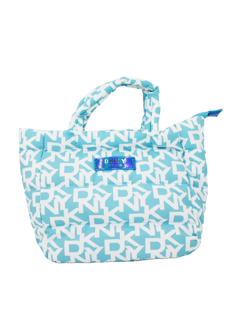 DKNY Signature Puffer Mini Cosmetic Tote Sky Blue