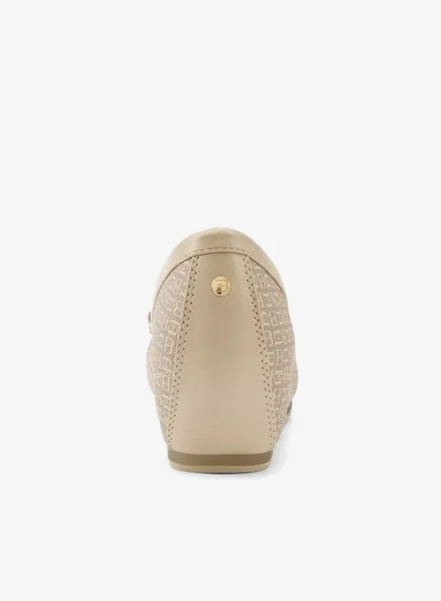 Women's Round-Toe Slip-On Wedge Loafers - Monogram Print – image 5