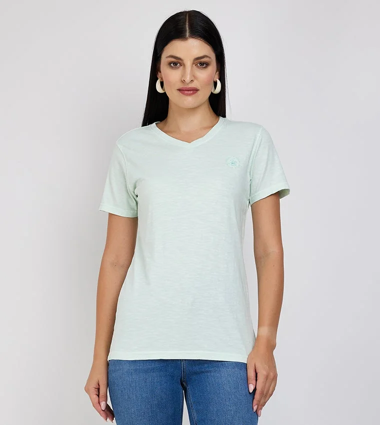 Beverly Hills Polo Club Women's Knit Top Light Steel Blue