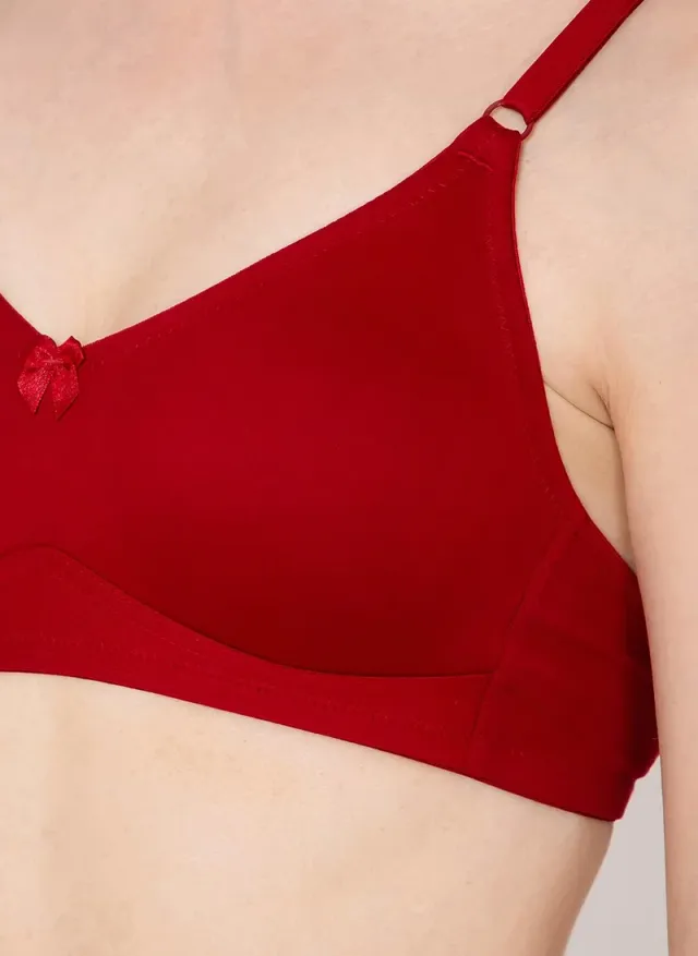 Clovia Cotton Non-Padded Spacer T-shirt Bra - Maroon – image 5