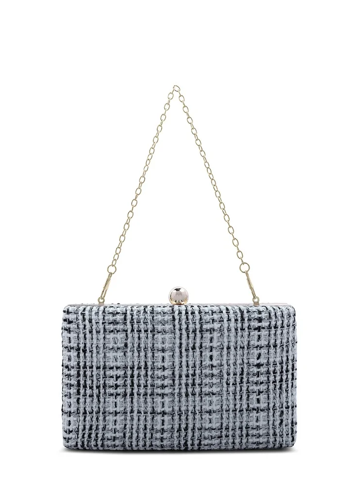 Creative Woven Clutch Bag Dark Grey