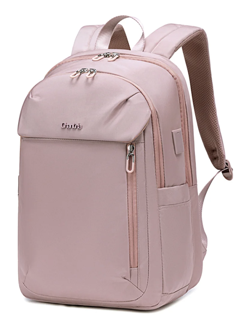 Lightweight Women’s Anti-Theft Laptop Backpack with USB Port - Khaki