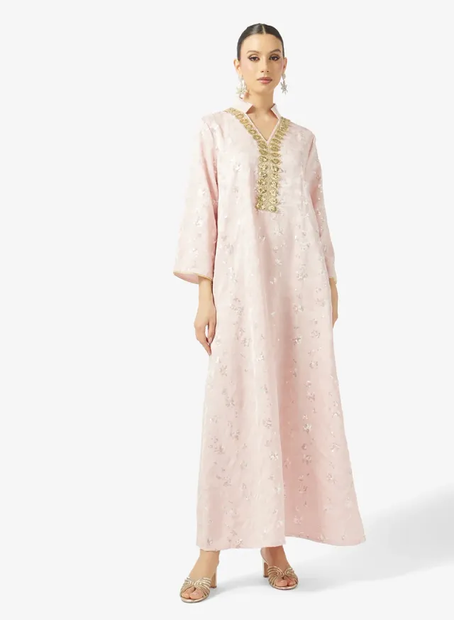 Embroidered Jalabiya Pink – image 4