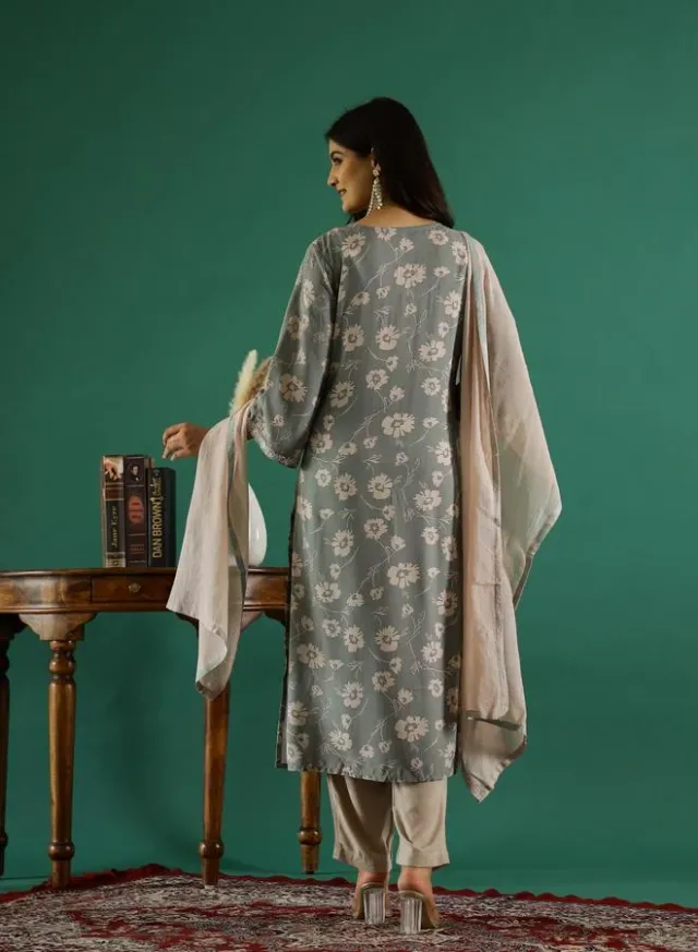 Floral Cotton Kurta Pant Set – image 2