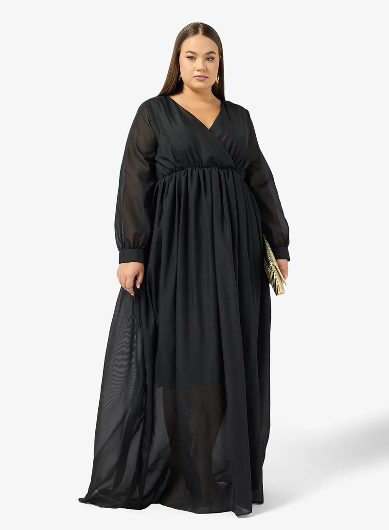 A-Line Belted Dress Black